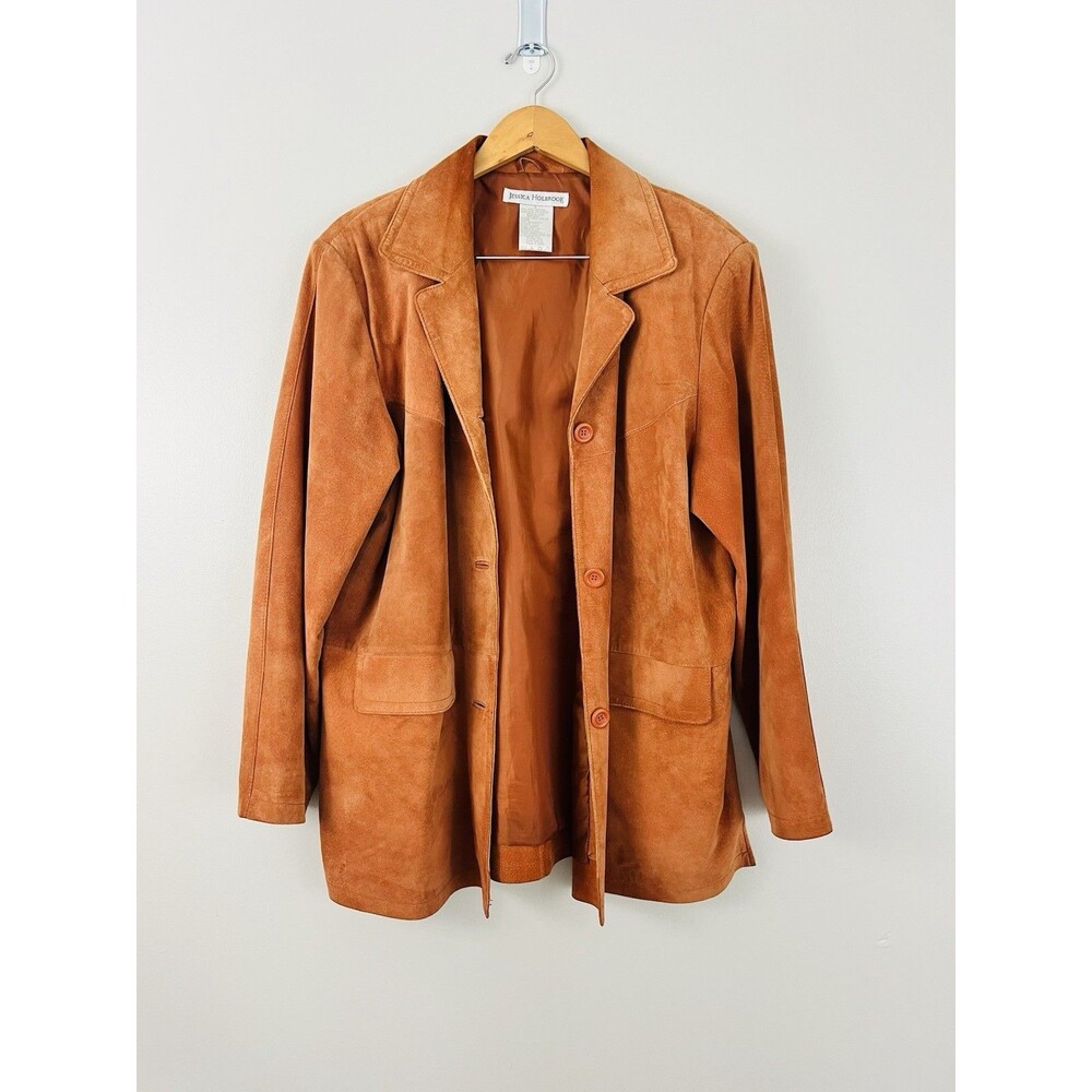 Vintage 90's Jessica Holbrook Suede Jacket Oversized